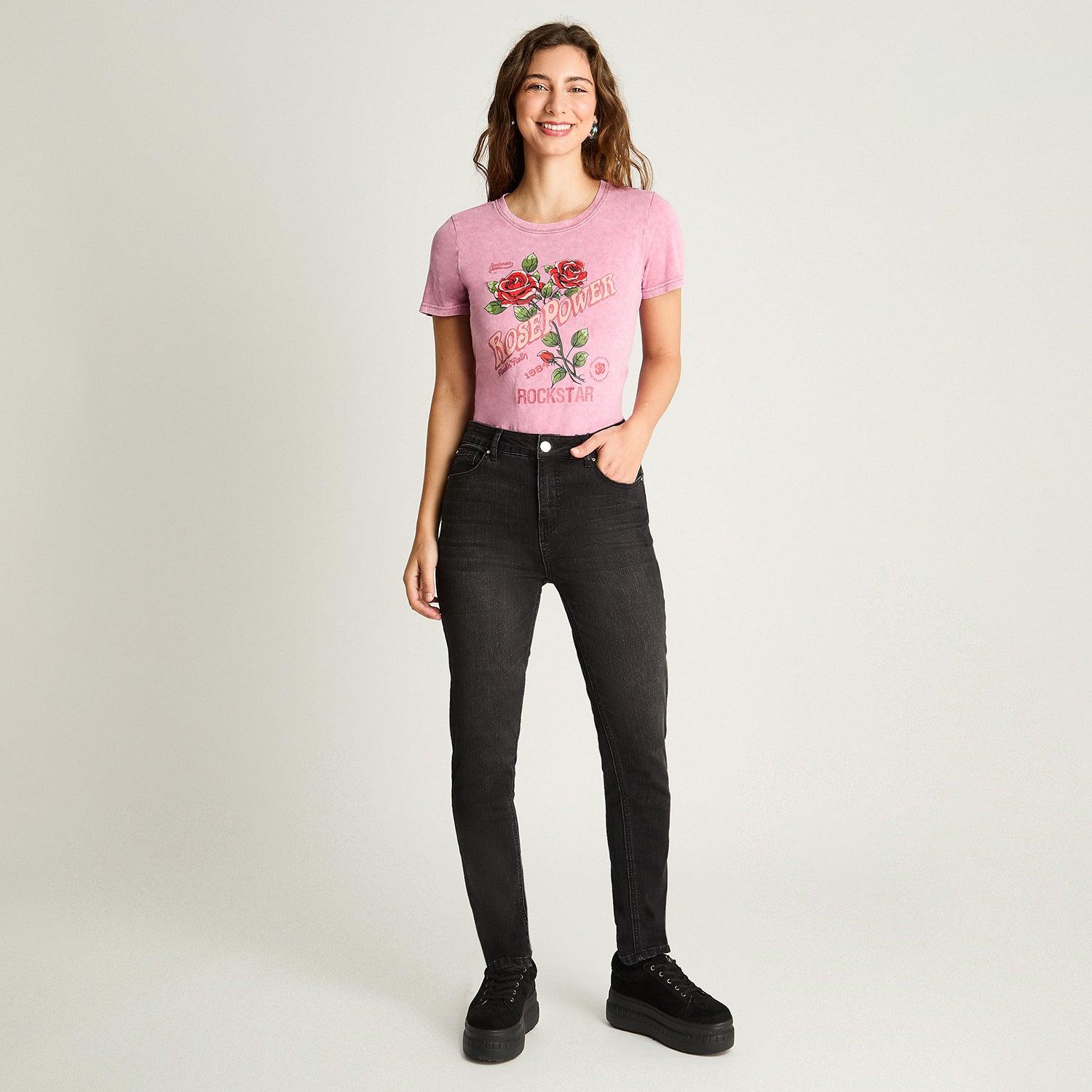 JEAN ALGODÓN MUJER ACUARELA NEGRO SKINNY - 4