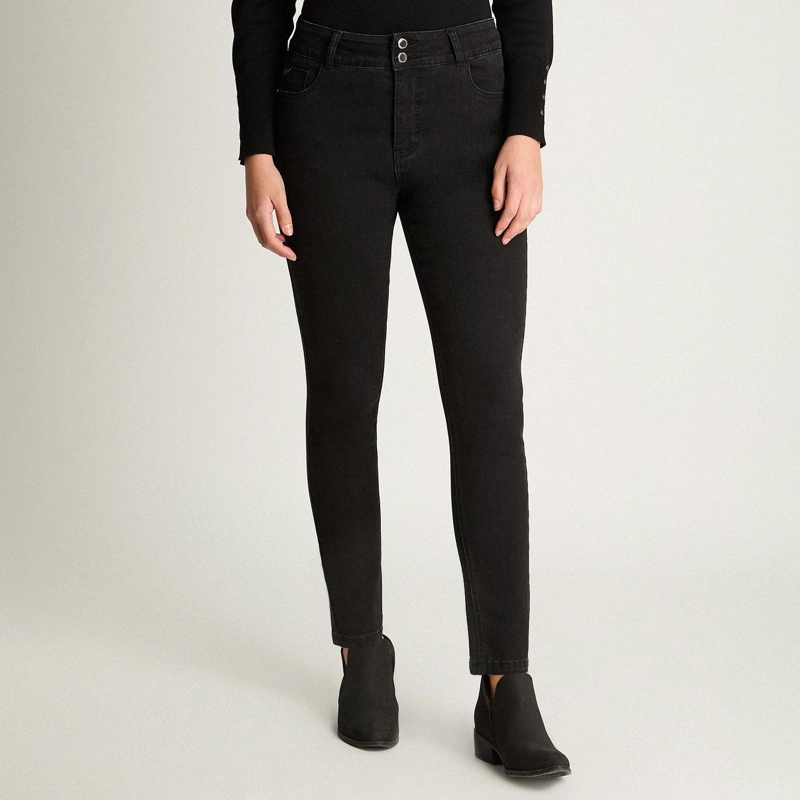 JEAN ALGODÓN MUJER LORENZO DI PONTTI NEGRO SKYNNY PUSH UP CONTROL ABDOMEN - 1