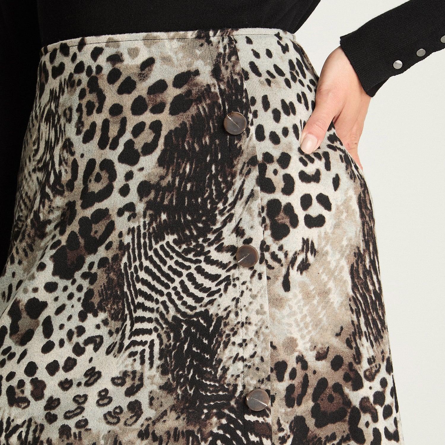 FALDA MUJER LORENZO DI PONTTI NEGRO CAMANT ESTAMPADA - 3