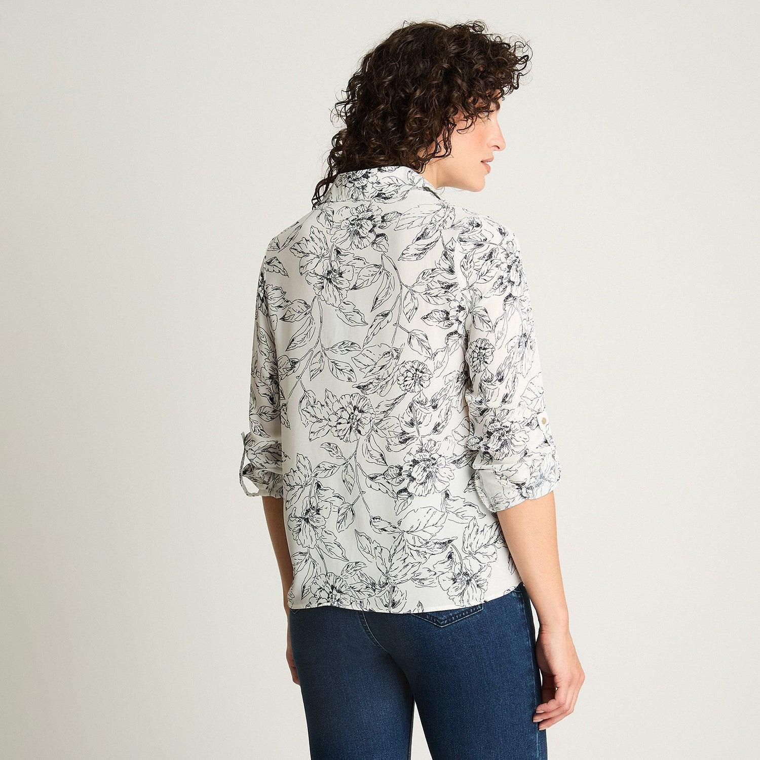 BLUSA CAMISERA MANGA LARGA AZUL - 2