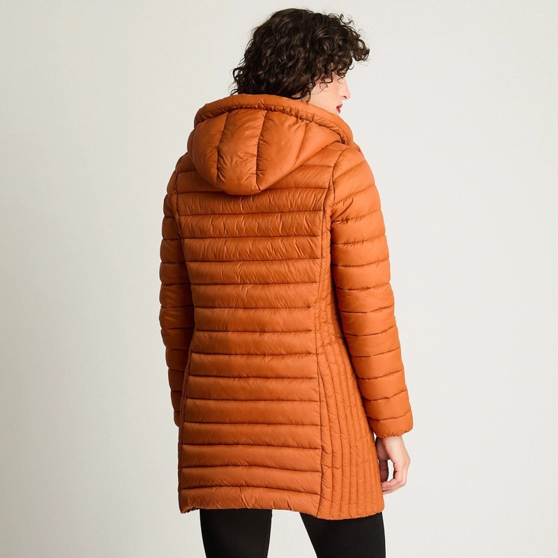 PARKA BASICA TERRACOTA LARGA CON GORRO - 2