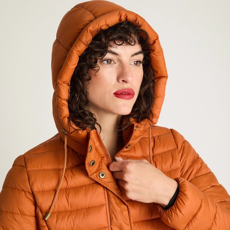 PARKA BASICA TERRACOTA LARGA CON GORRO - 3