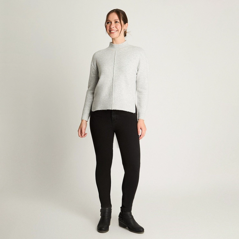 SWEATER CUELLO MOCK MELANGE GRIS - 4