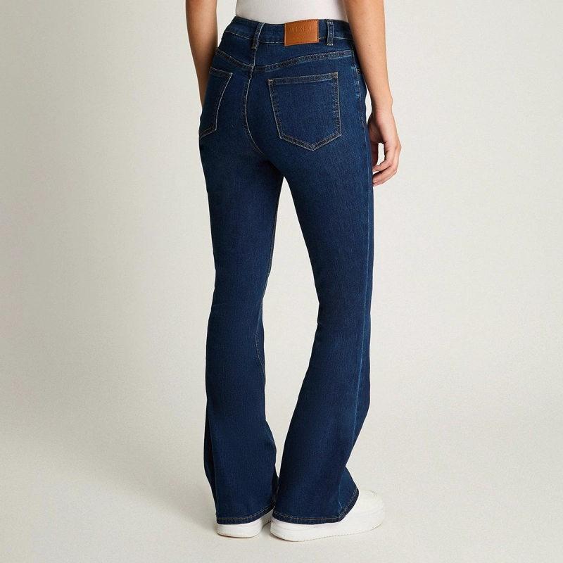 JEANS 5 BOLSILLOS FLARE AZUL MARINO - 2