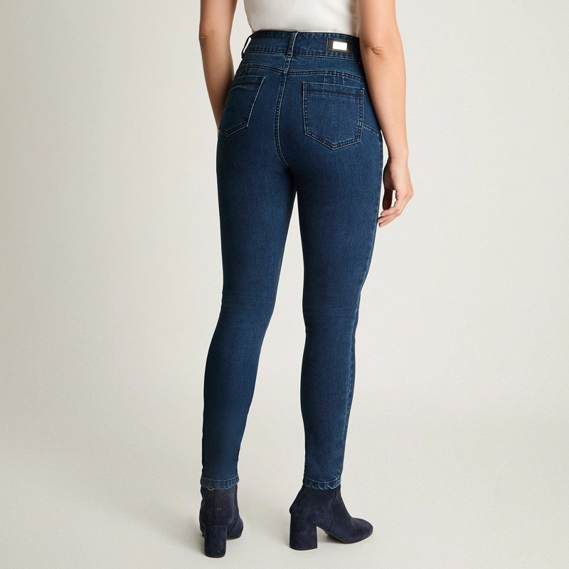 JEANS SKYNNY PUSH UP CONTROL DE ABDOMEN AZUL MARINO - 2