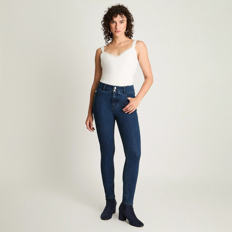 JEANS SKYNNY PUSH UP CONTROL DE ABDOMEN AZUL MARINO - 3
