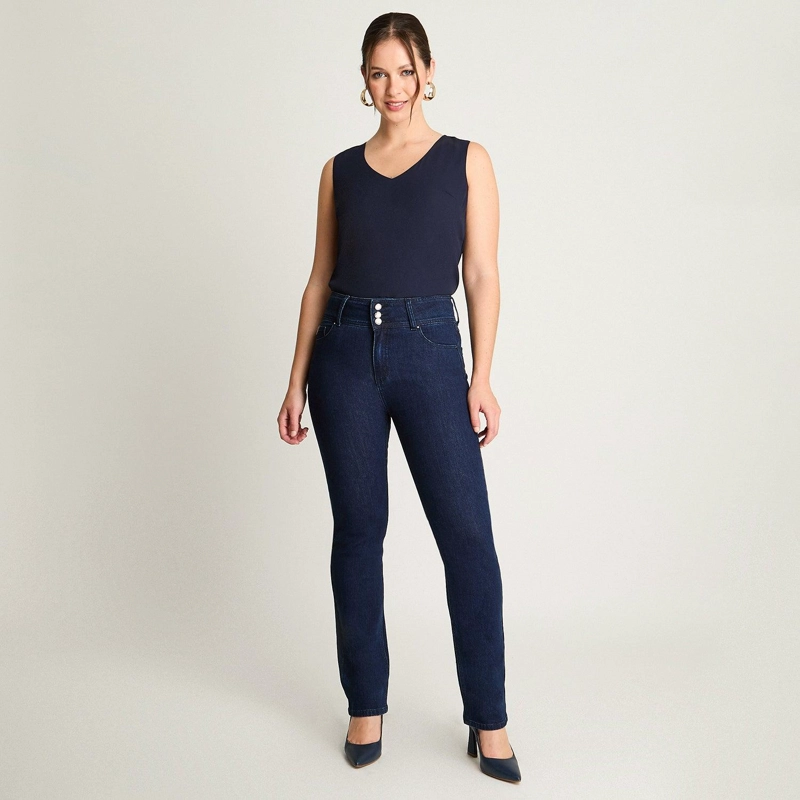 JEANS STRAIGHT AZUL MARINO - 4