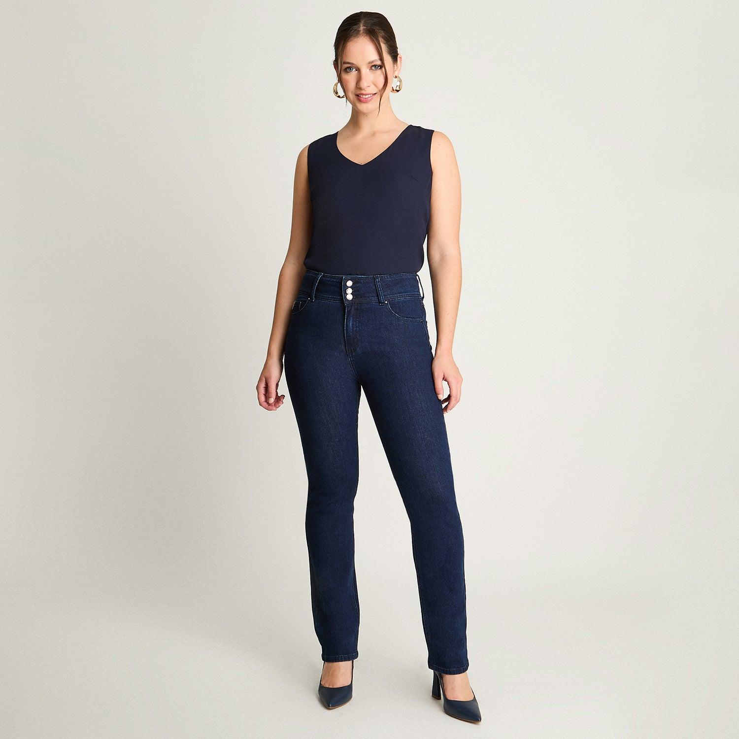 JEANS STRAIGHT AZUL MARINO - 4