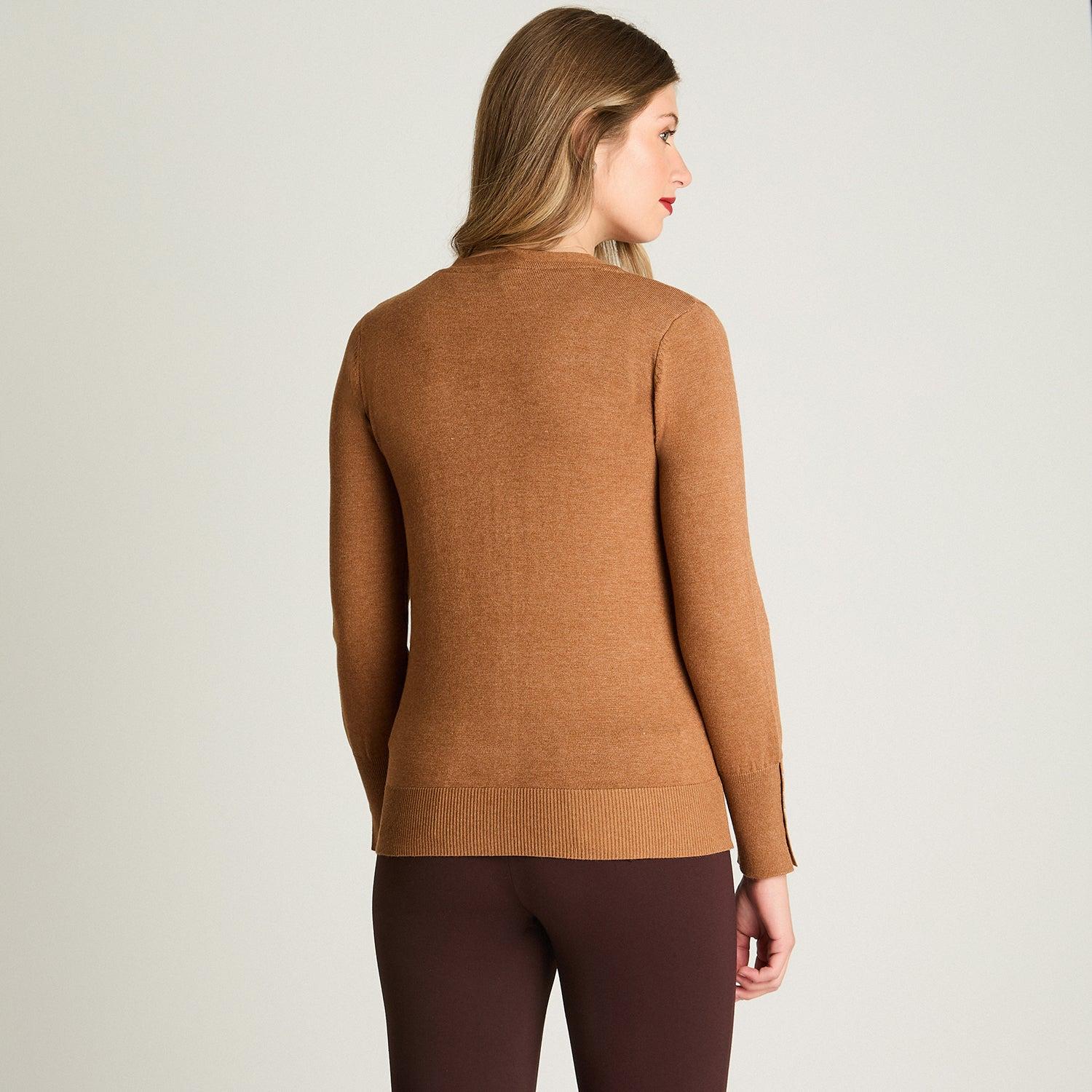CARDIGAN MANGA LARGA CAMEL - 2