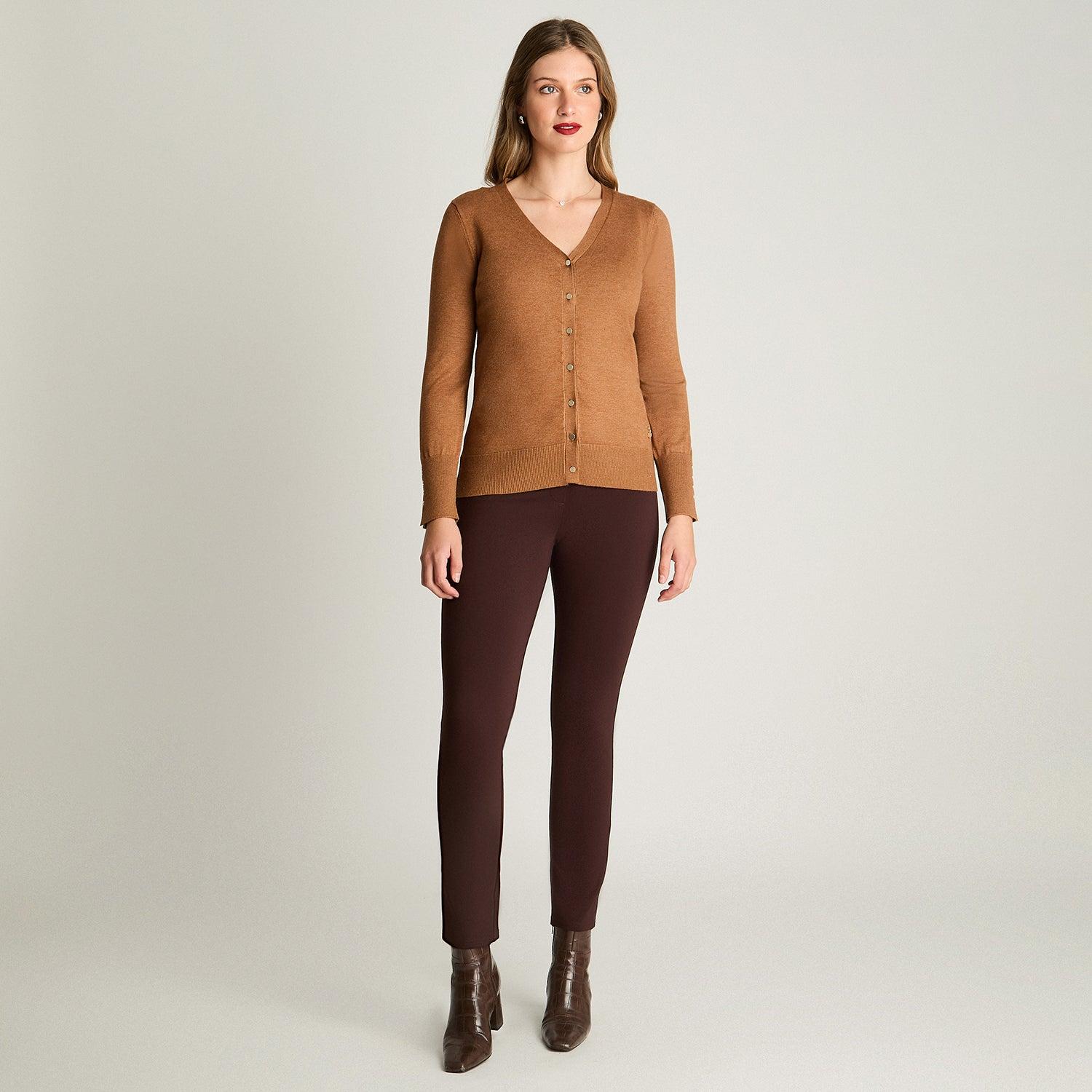 CARDIGAN MANGA LARGA CAMEL - 4