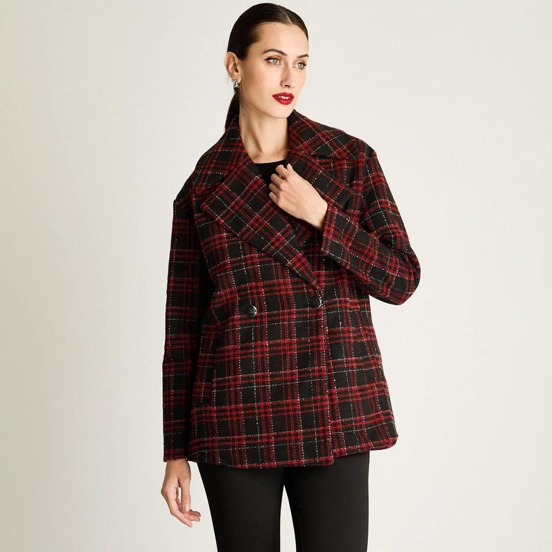 CHAQUETON ESTILO ESCOCE S ROJO - 1