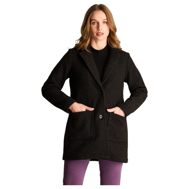 CARDIGAN BOUCLE MANGA LARGA NEGRO - 1