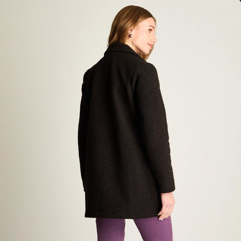 CARDIGAN BOUCLE MANGA LARGA NEGRO - 2