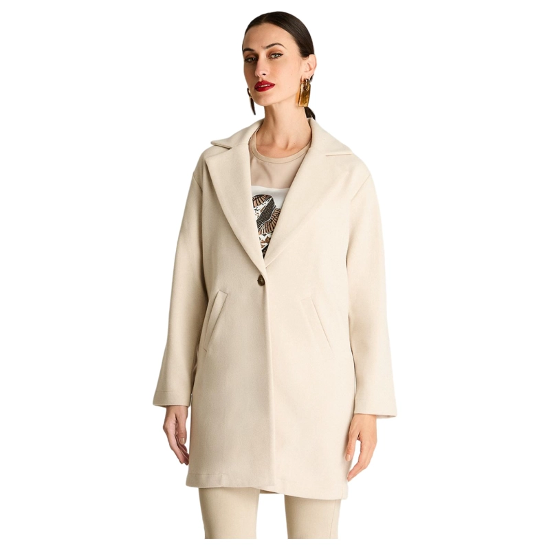 ABRIGO BEIGE BASICO MANGA LARGA - 1