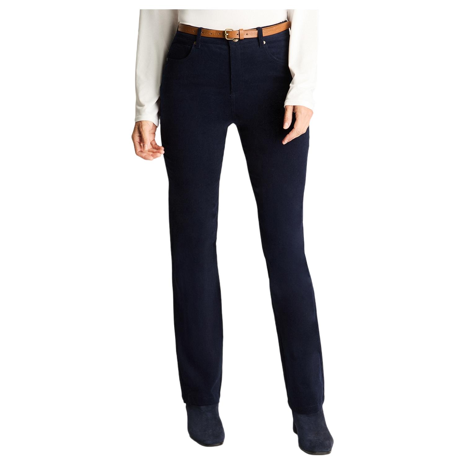 PANTALON DE COTELE 5 BOLSILLOS CON CINTURON AZUL - 1