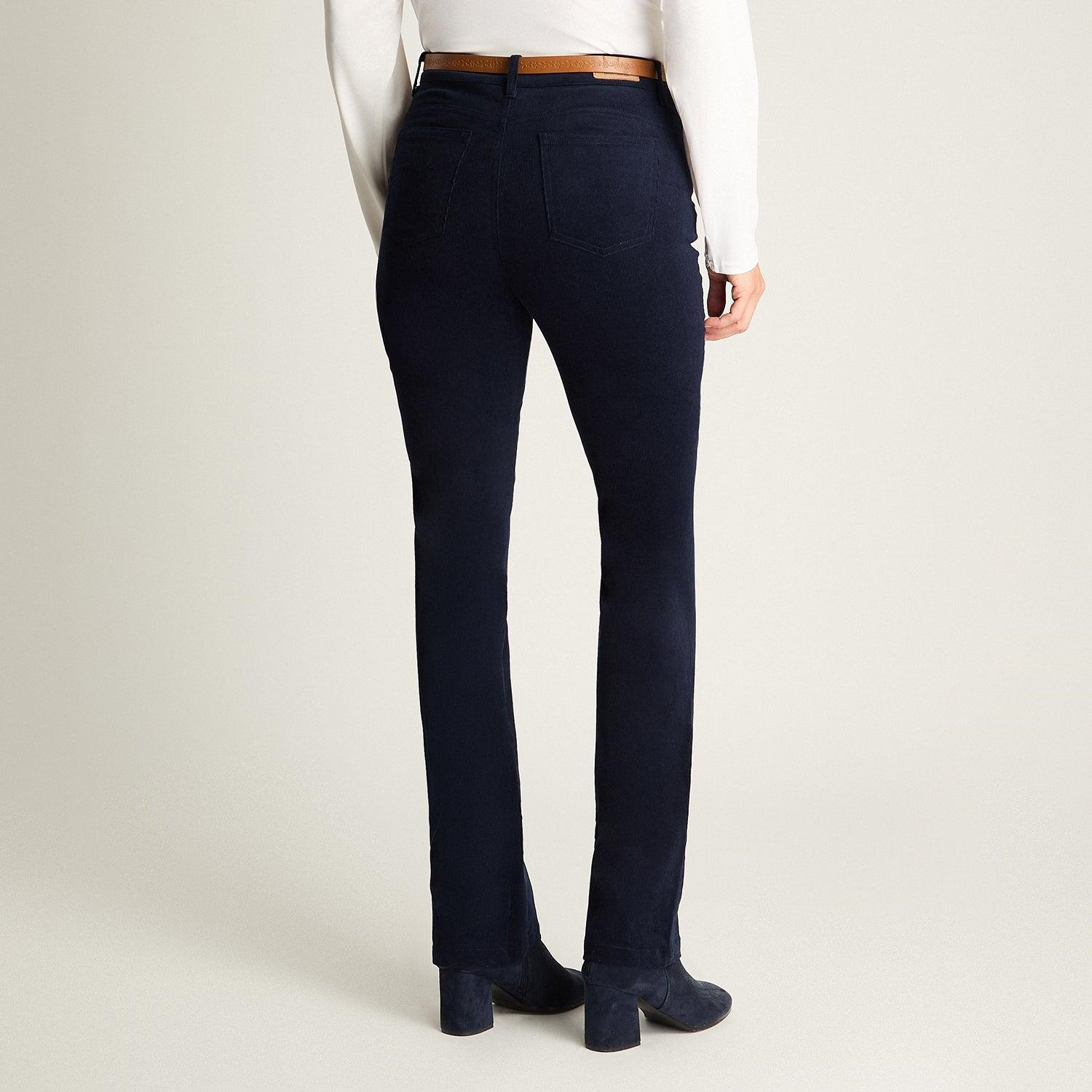PANTALON DE COTELE 5 BOLSILLOS CON CINTURON AZUL - 2