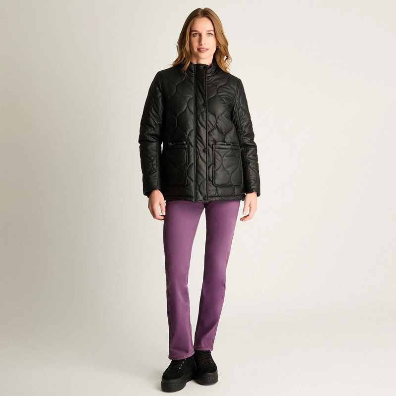 CHAQUETA ECO CUERO QUILTED NEGRO - 4