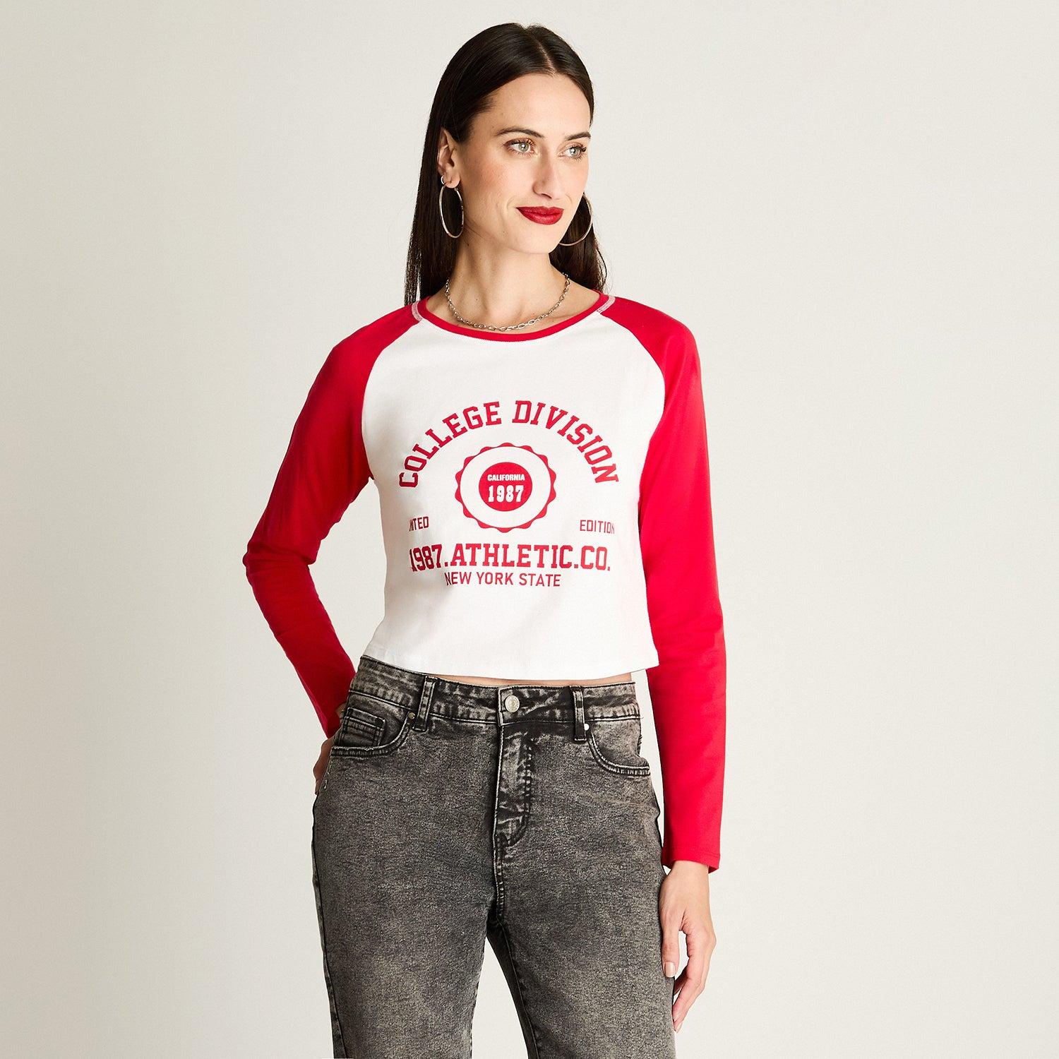 POLERA ESCOTE REDONDO PREPPY ROJO - 1