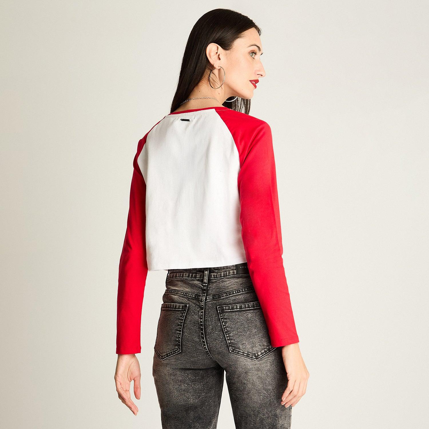 POLERA ESCOTE REDONDO PREPPY ROJO - 2