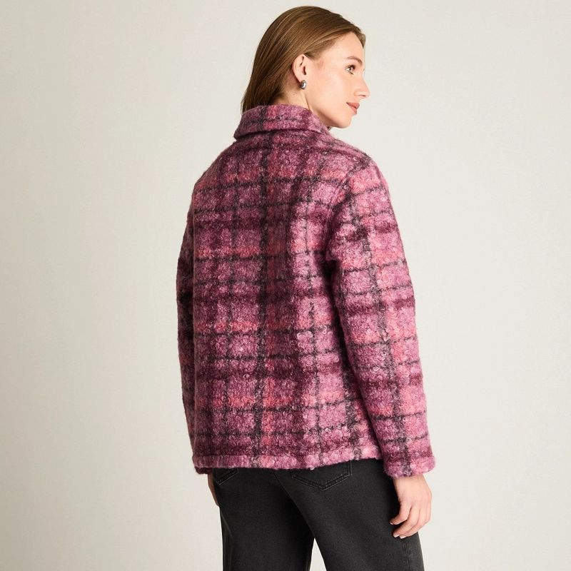 CHAQUETA BOUCLE ESTAMPADA MORADO - 2