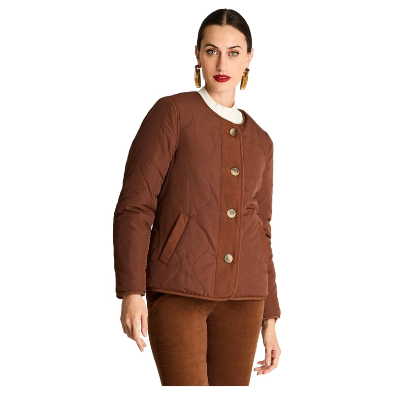 PARKA SHERPA ABOTONADA CAFE - 1