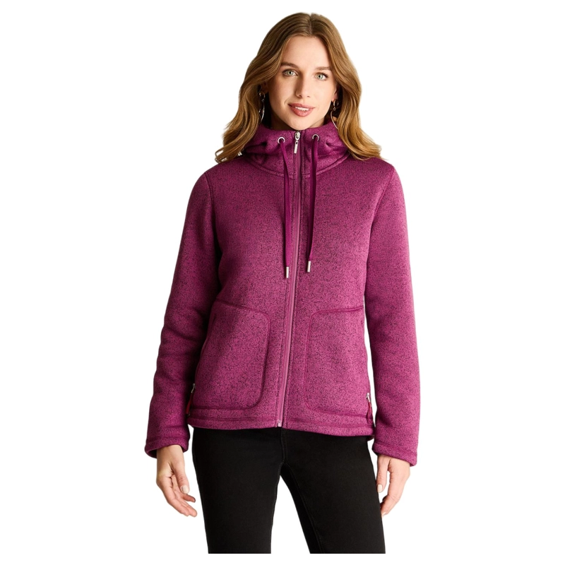 POLERON MELANGE MAGENTA CON GORRO - 1