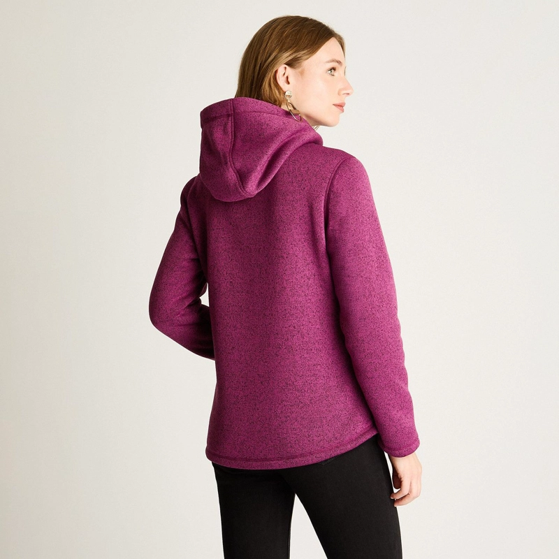 POLERON MELANGE MAGENTA CON GORRO - 2