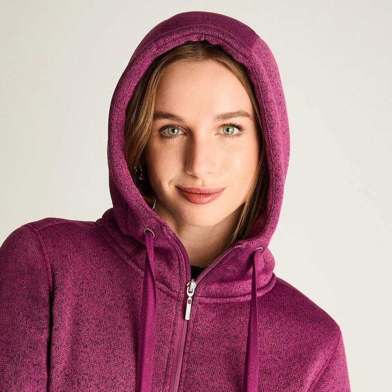 POLERON MELANGE MAGENTA CON GORRO - 3