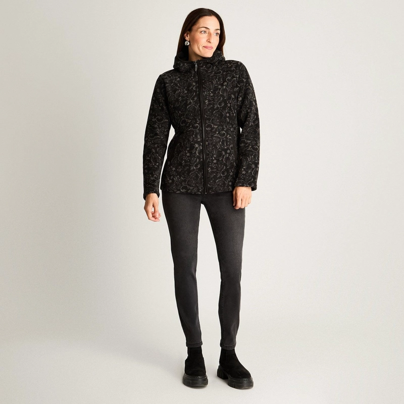 POLERON POLAR NEGRO ESTAMPADO CON DETALLES EN SUEDE - 4