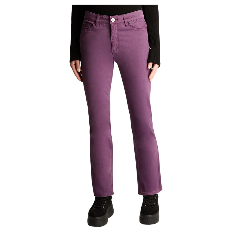 JEANS RECTO 5 BOLSILLOS COLOR MORADO - 1