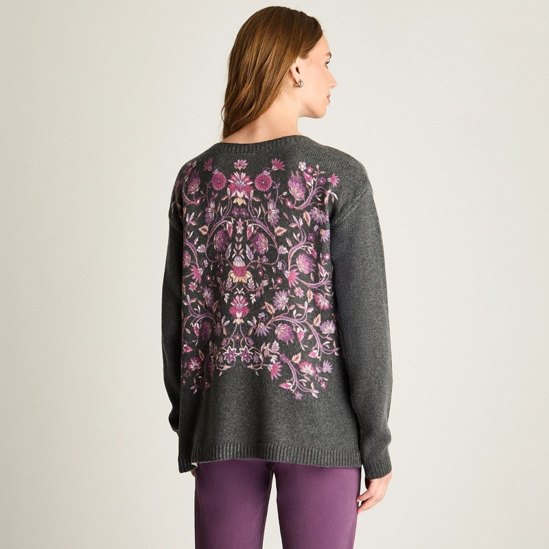SWEATER GRIS OSCURO FOCAL PRINT - 2