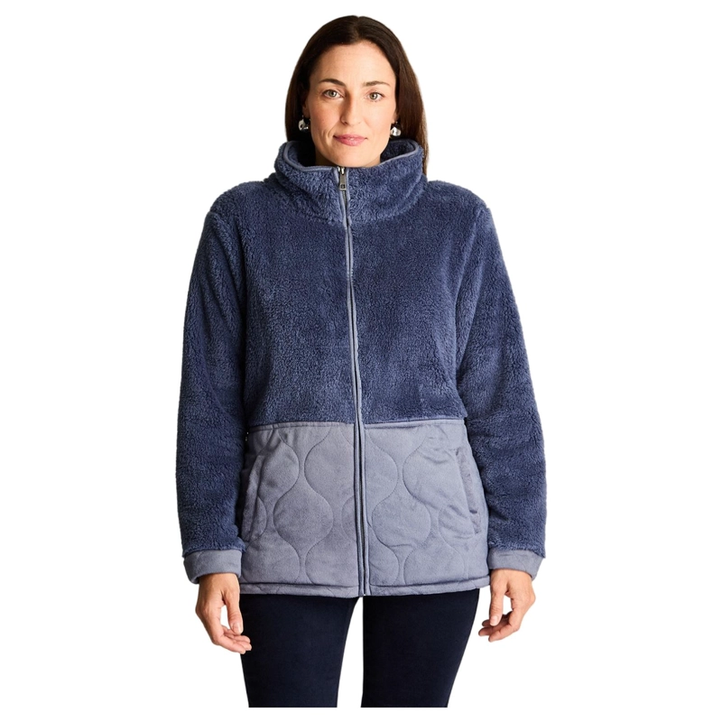 POLERON CORAL FLEECE CON DETALLES QUILTED INDIGO - 1