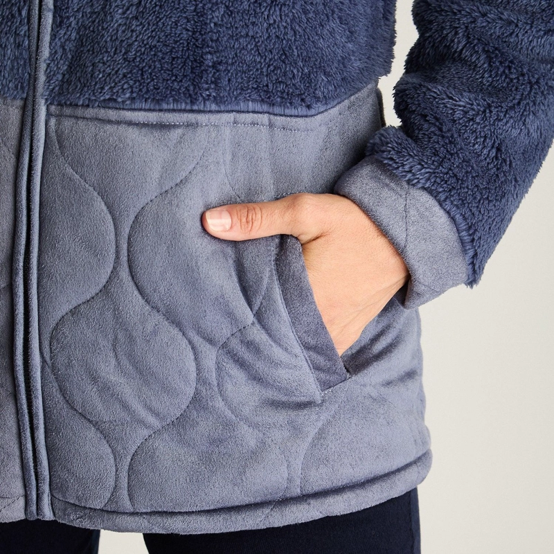 POLERON CORAL FLEECE CON DETALLES QUILTED INDIGO - 3