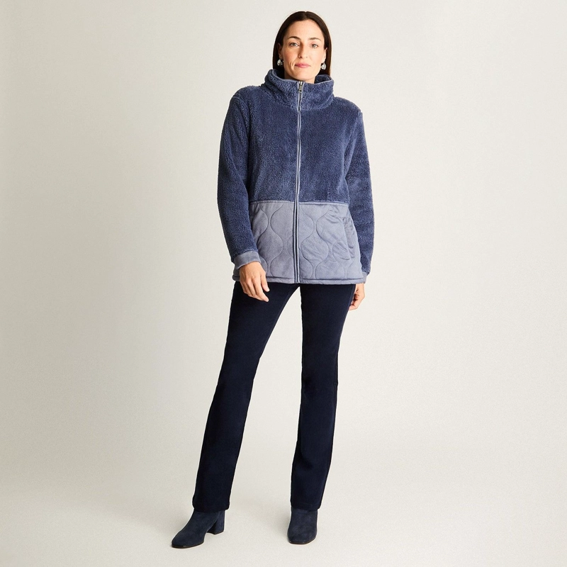 POLERON CORAL FLEECE CON DETALLES QUILTED INDIGO - 4