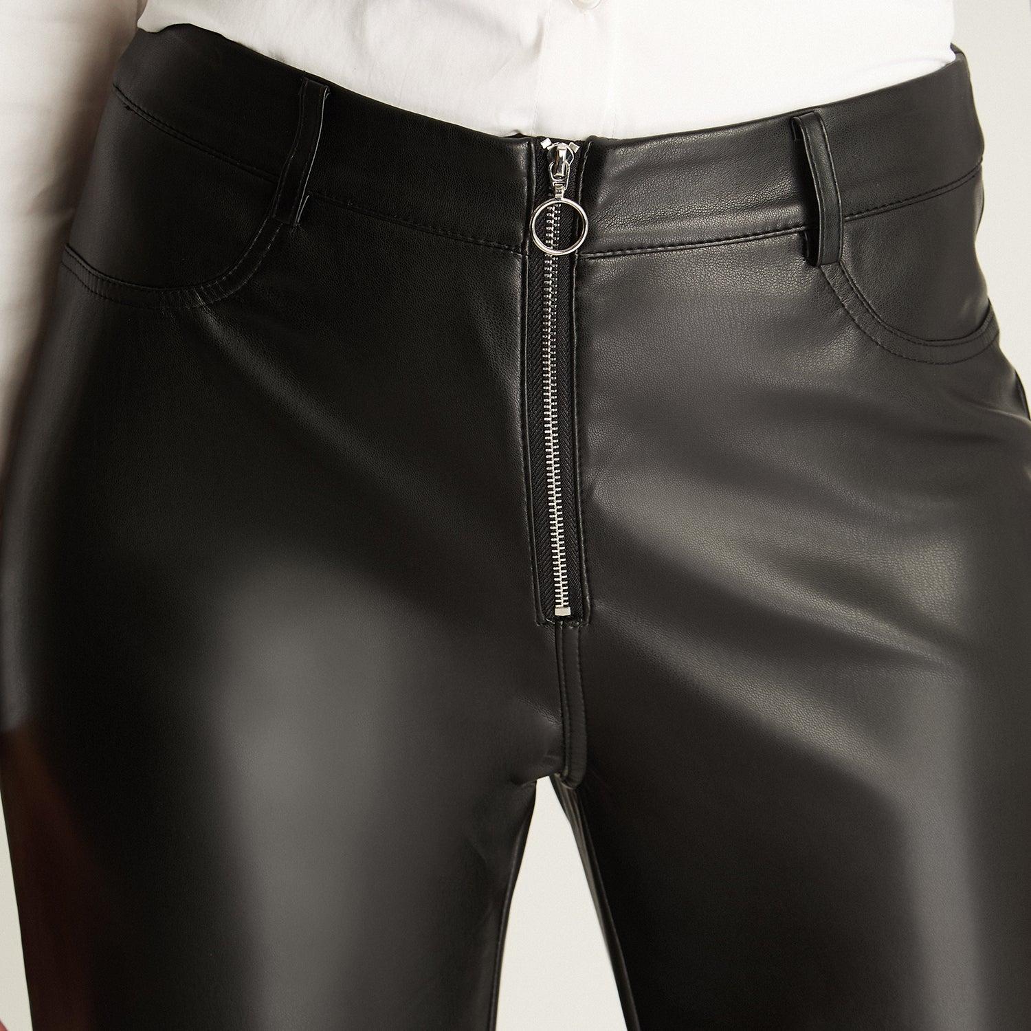 PANTALON WIDE LEG BOLSILLOS Y CIERRE METALICO NEGRO - 3