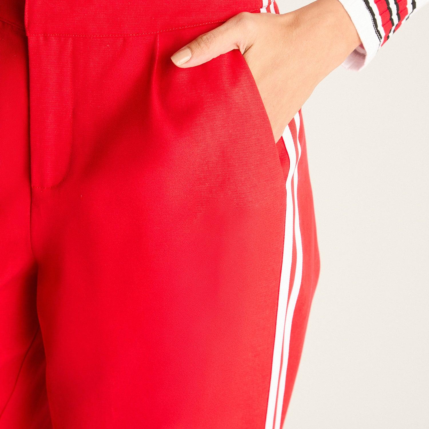 PANTALON CINTA COSTADO ROJO - 3