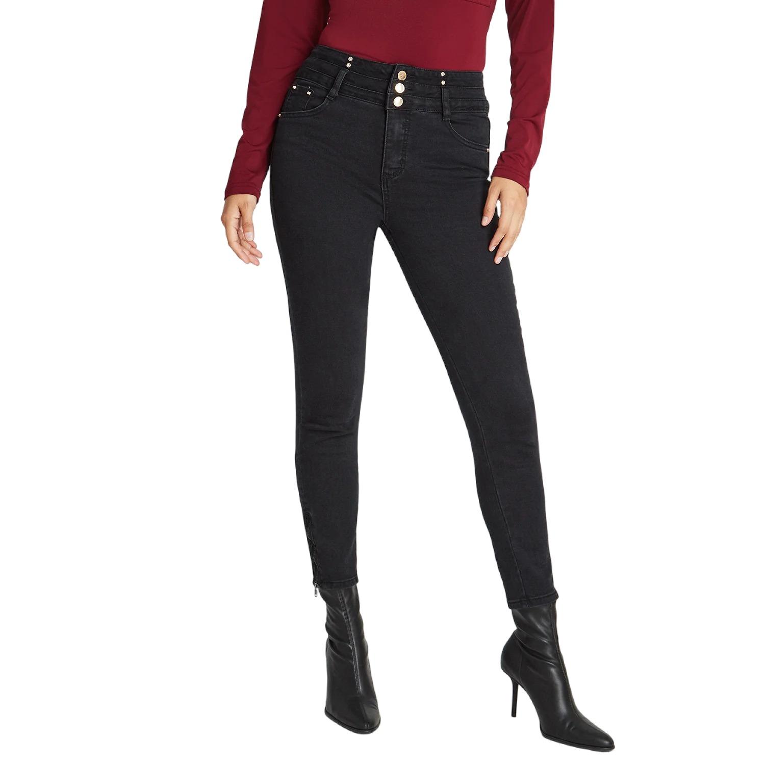 SKINNY JEANS PRETINA ANCHA DETALLE DE CIERRE - 1