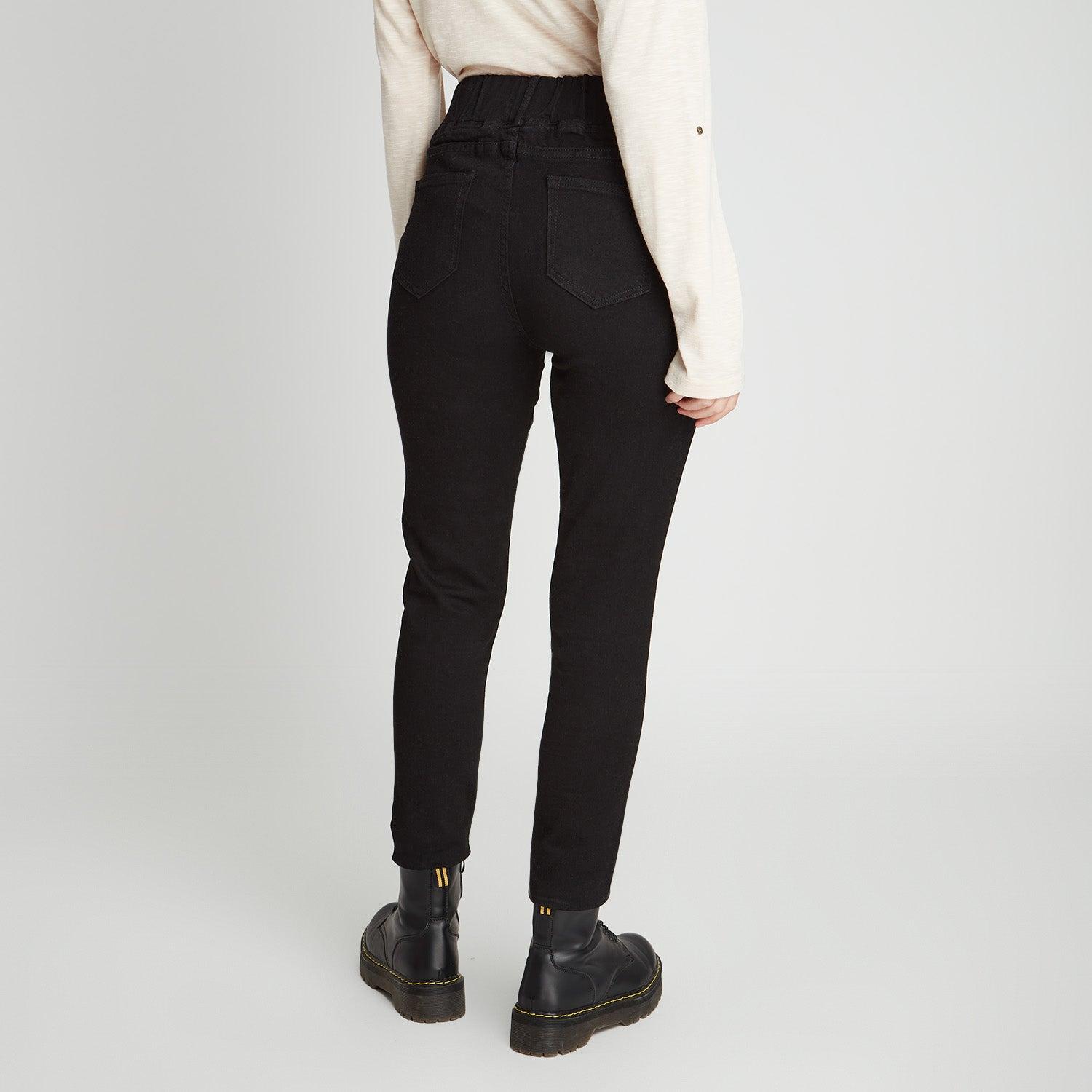 JEANS CALZA EN COLOR NEGRO CON PRETINA ALTA - 2