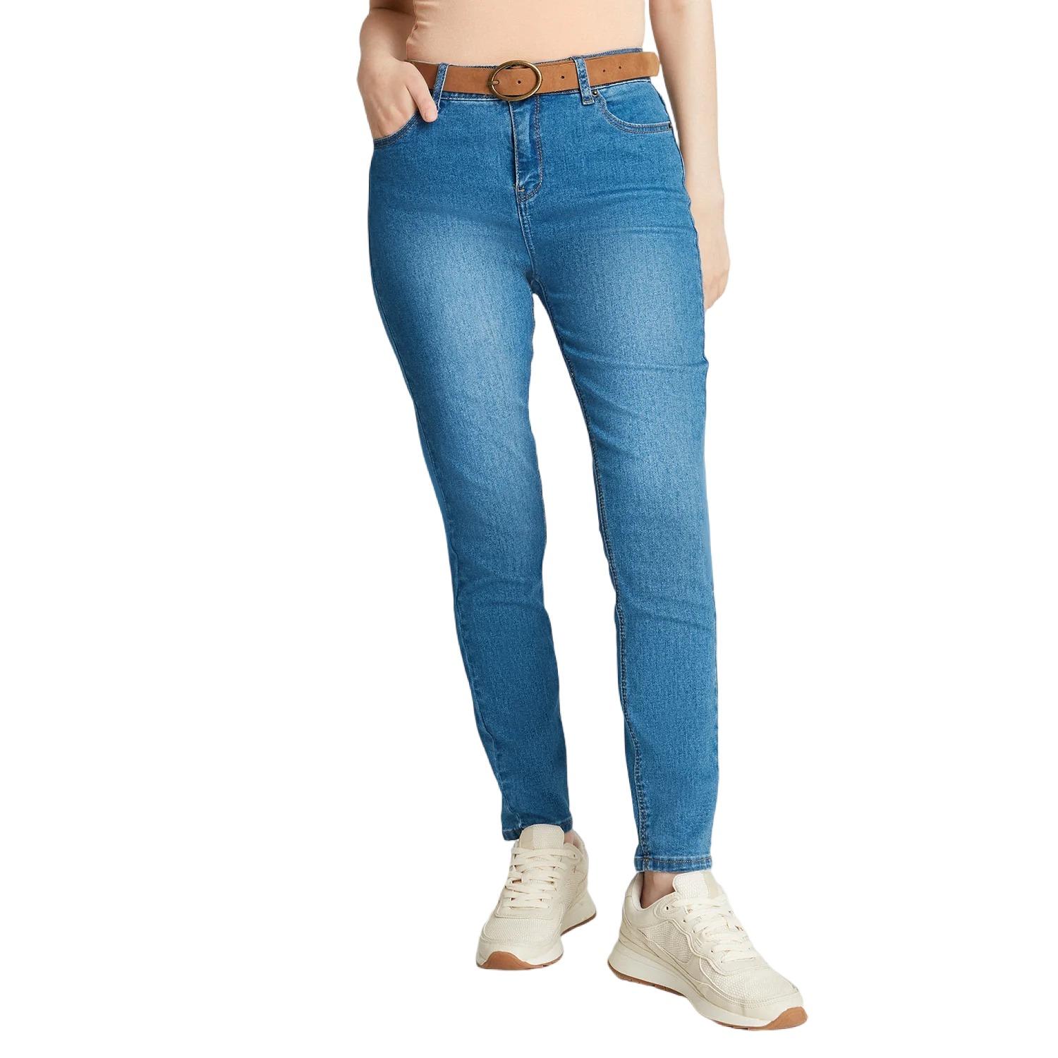 SKINNY JEANS AZUL CLARO CON CINTURON 44