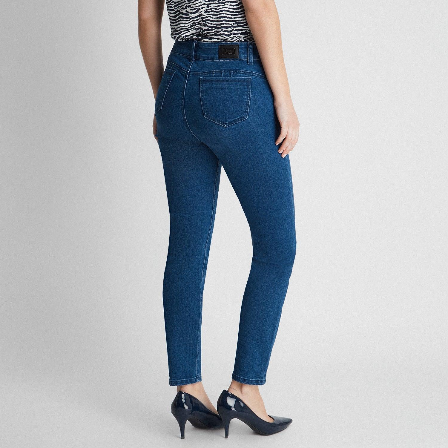 JEANS SKINNY PUSH UP CONTROL DE ABDOMEN AZUL - 3