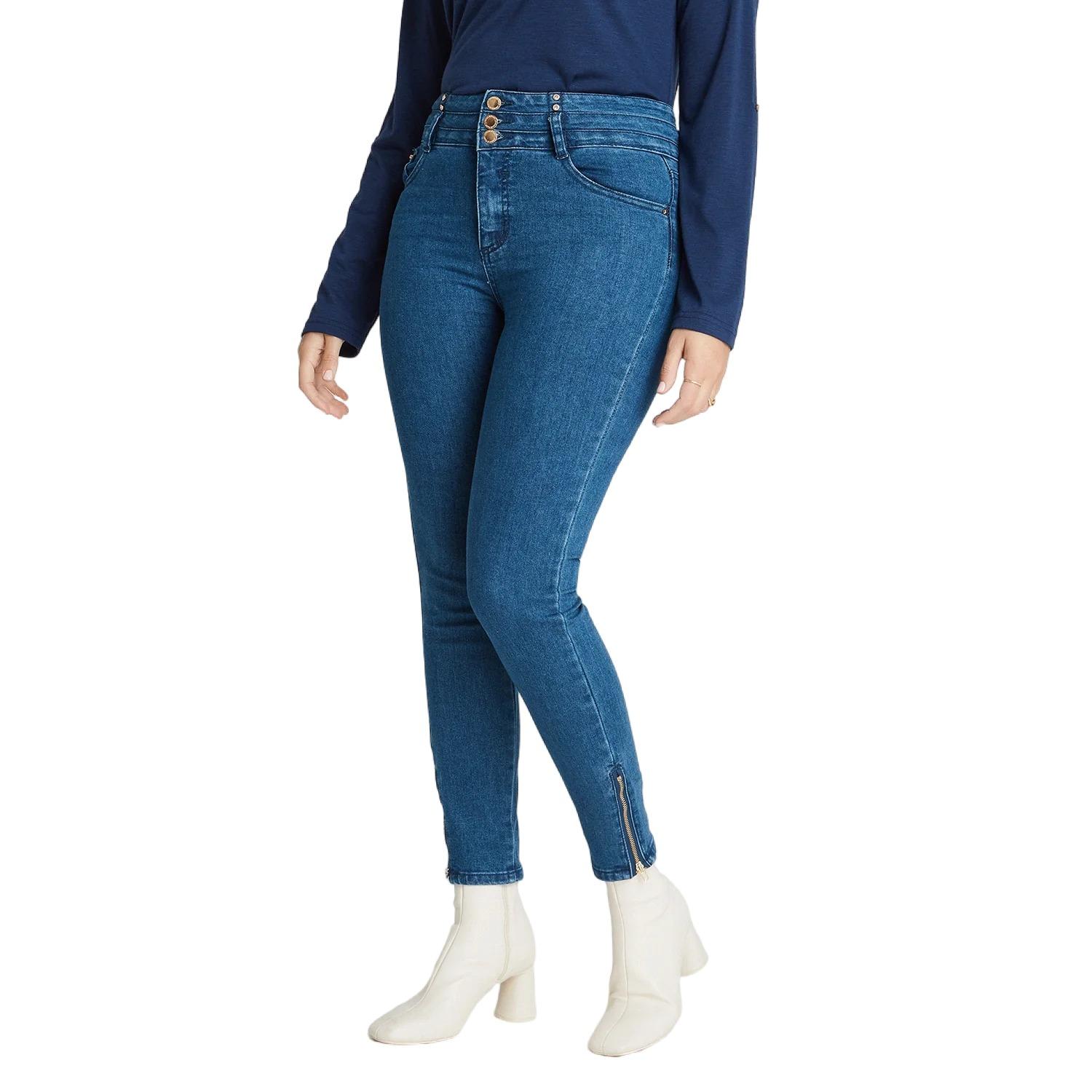 JEANS PITILLO CON PRETINA ANCHA Y CIERRE EN BOTA - 1
