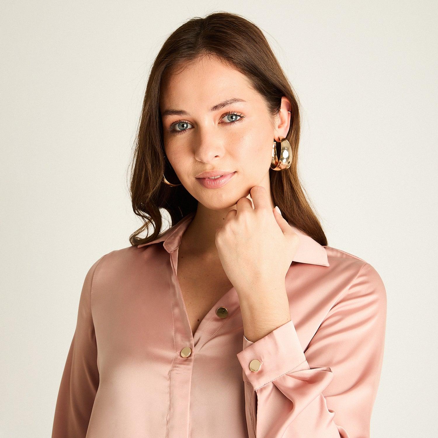 BLUSA MUJER ROSA CLARO CUELLO CAMISERO V | PRIMAVERA CHERRY LADY - 3
