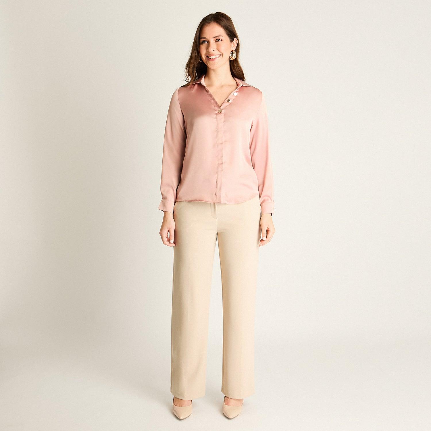 BLUSA MUJER ROSA CLARO CUELLO CAMISERO V | PRIMAVERA CHERRY LADY - 4