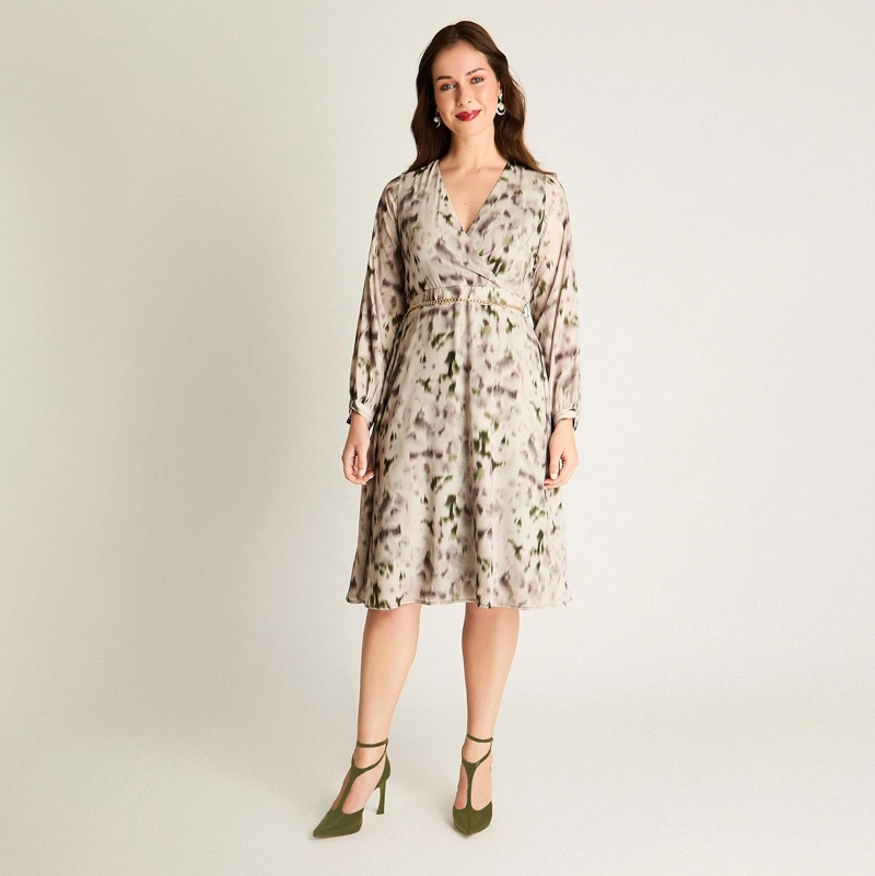 VESTIDO MIDI ARENA CON FORRO CALCE NORMAL - 4