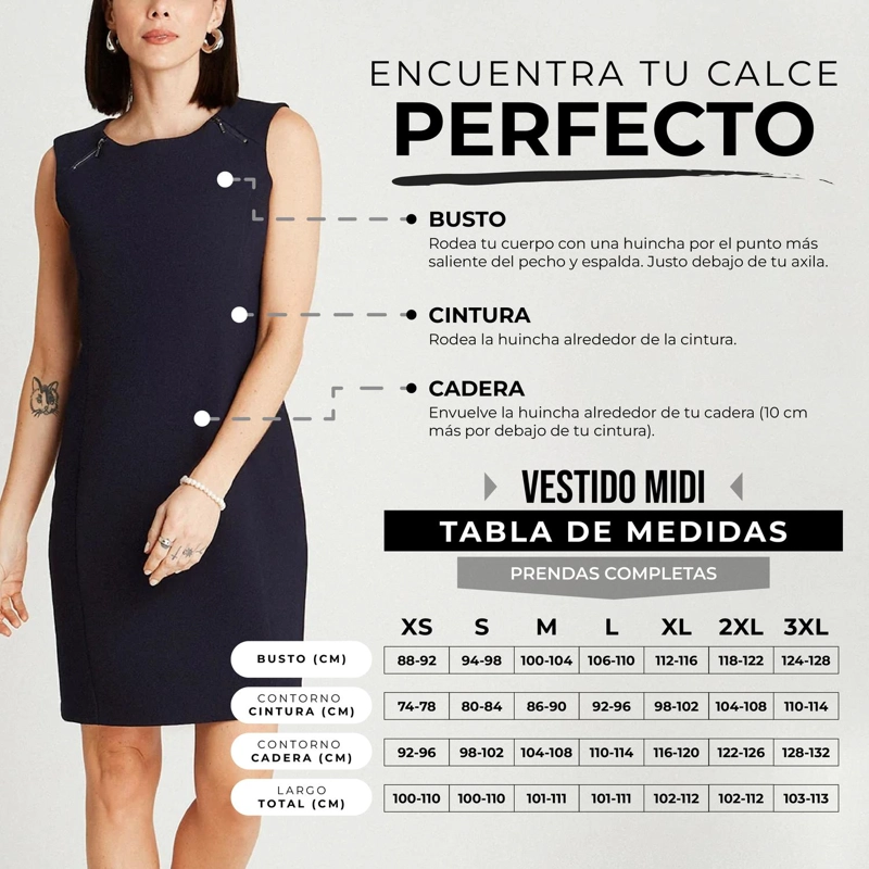 VESTIDO MIDI ARENA CON FORRO CALCE NORMAL - 5