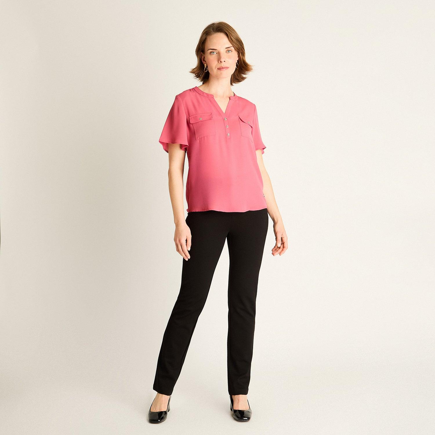 BLUSA ROSADO CON BOLSILLOS FRONTALES - 4