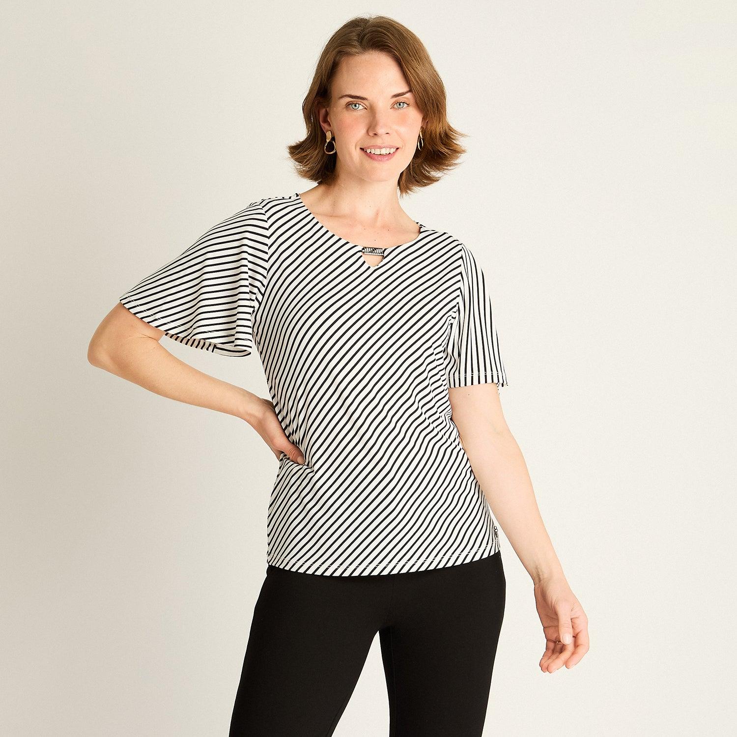 POLERA CRUDO A RAYAS DIAGONALES - 1