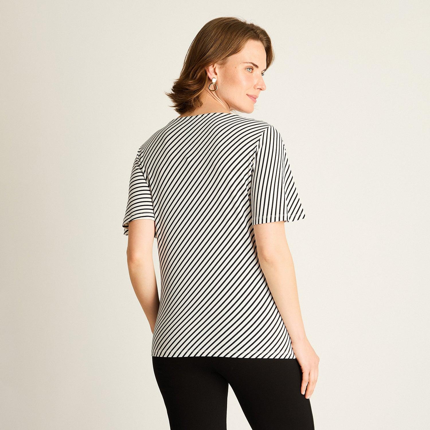 POLERA CRUDO A RAYAS DIAGONALES - 2