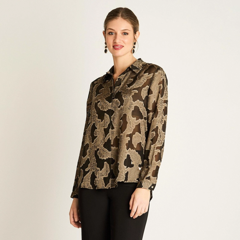 BLUSA NEGRA ESTAMPADA - 1