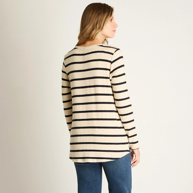 POLERA BEIGE A RAYAS CON MANGA LARGA - 2